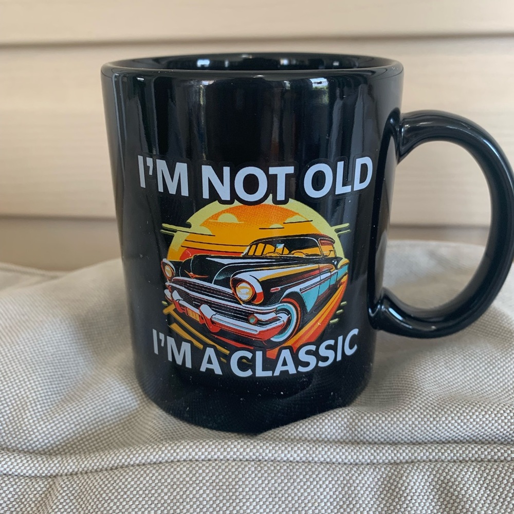 Vintage Car Black Ceramic Mug new in box with gift box